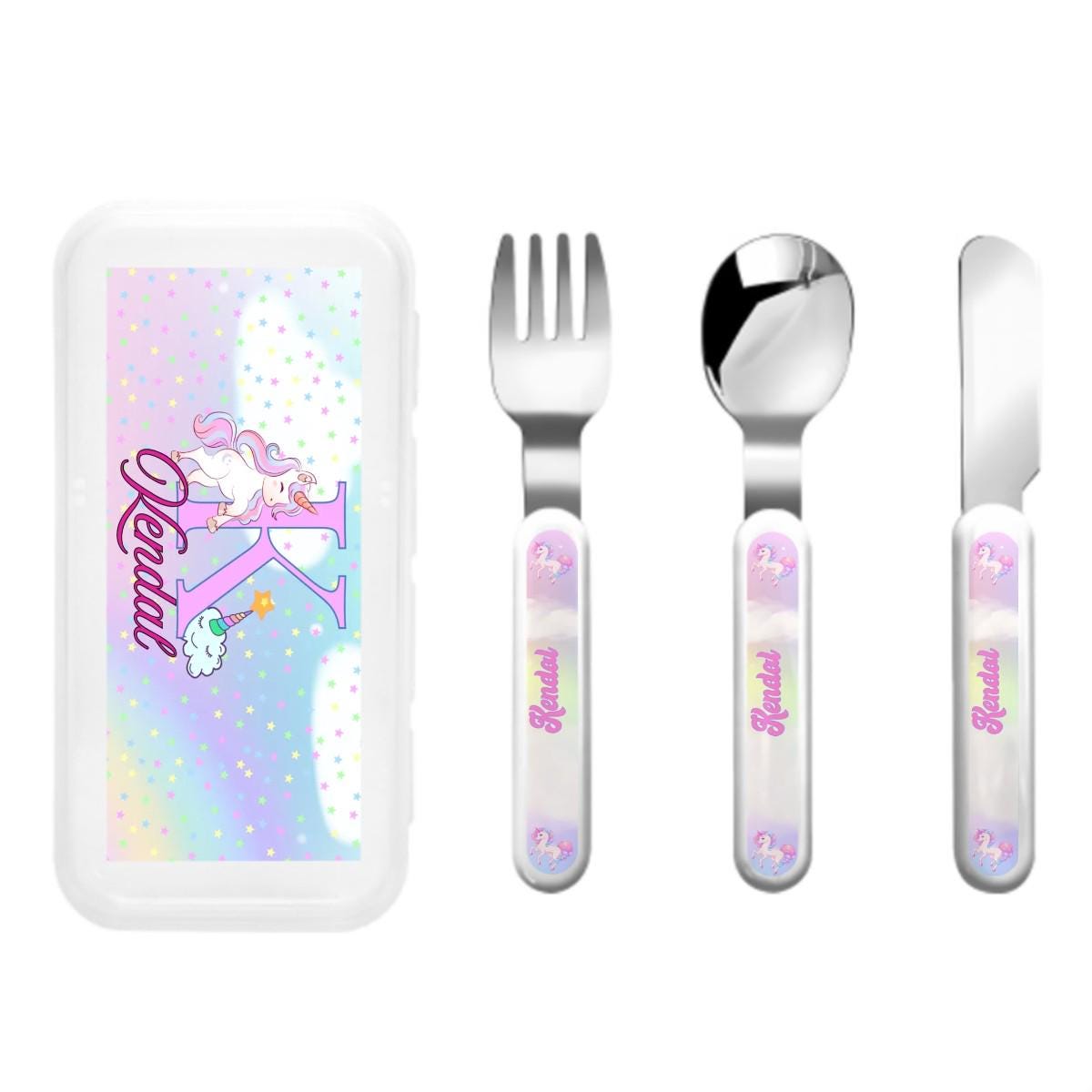 Personalized Kids Cutlery Set: Stainless Steel Utensils with Case