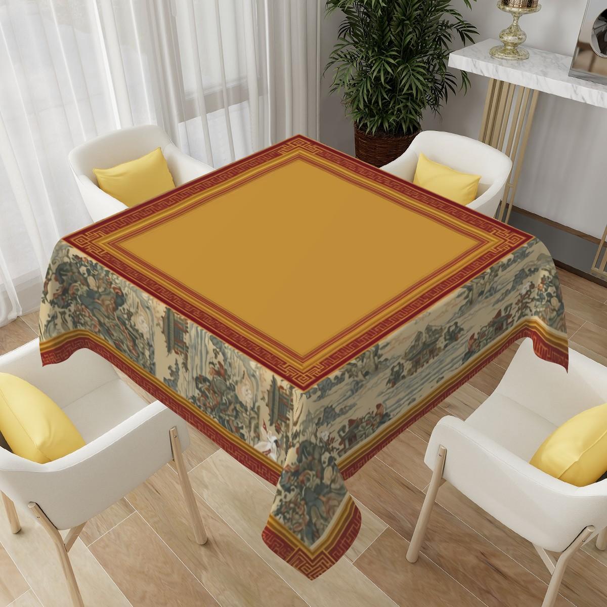 Mahjong Table Cloth Square Game Table Cover Decorative Card Tablecloth Asian Style Gaming Mat Washable Dining Table Cover