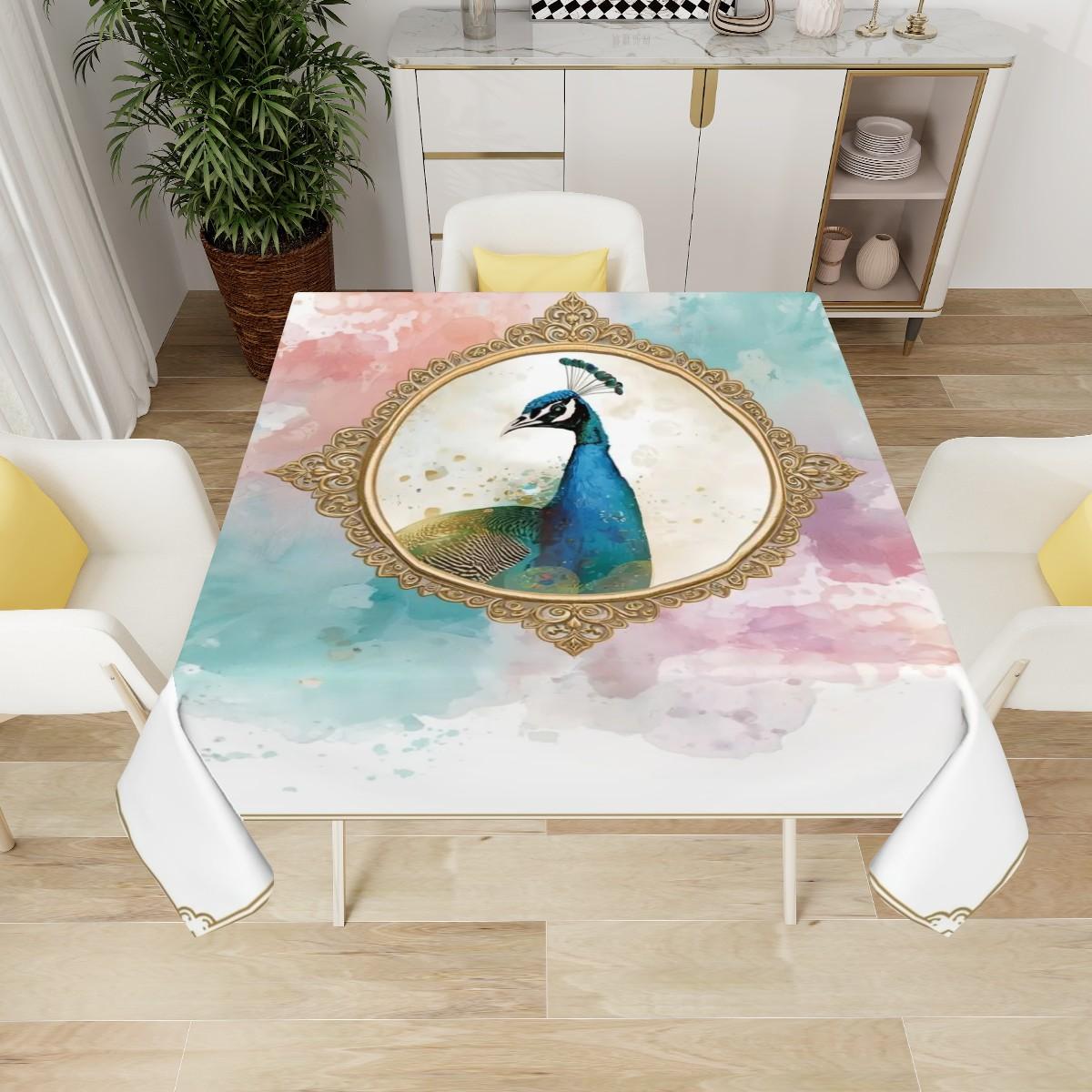 Peacock Mahjong Square Table cloth Foldable Table Cover, Elegant Mahjong table cover,Decorative Dining Tablecloth Elegant Home Decor