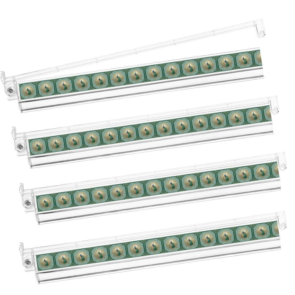 4 Peacock Mahjong Tile Pusher Racks, Acrylic American Mahjong Rack Set, Elegant Green Bird Pattern Pushers for Game Night