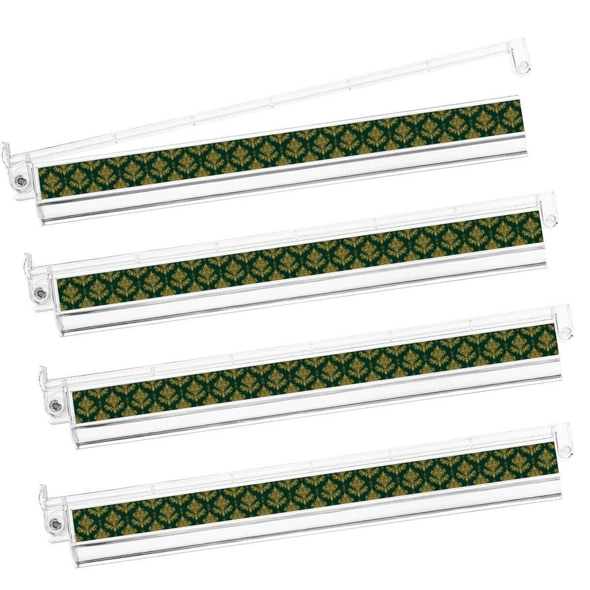 4 Green Clover Mahjong Tile Pusher Racks, Acrylic American Mahjong Rack Set, Elegant Lucky Pattern Pushers for Game Night Gifts