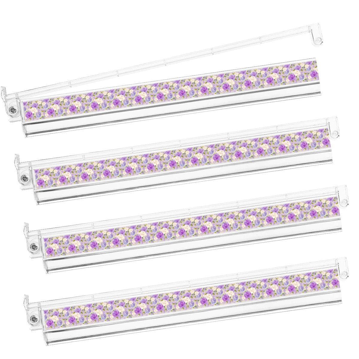 4 Purple Floral Mahjong Tile Pusher Racks, Acrylic American Mahjong Rack Set, Lavender Flower Pattern Pushers for Game Night
