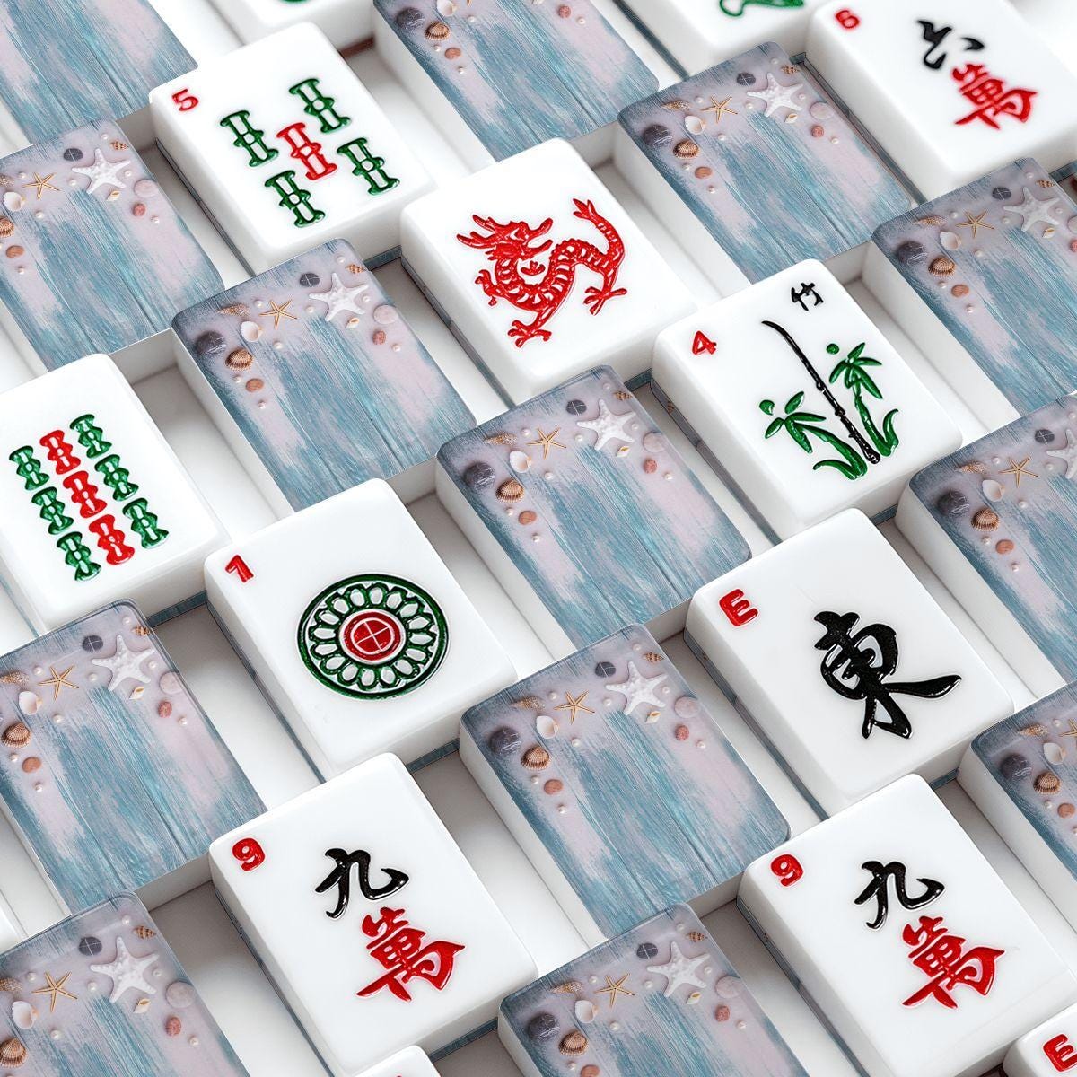 American Mahjong Tiles Set, Coastal Shell Mahjong Tiles, Beach Inspired Mahjong Game Pieces, Travel Mahjong Gift, Ocean Mahjong Accessories