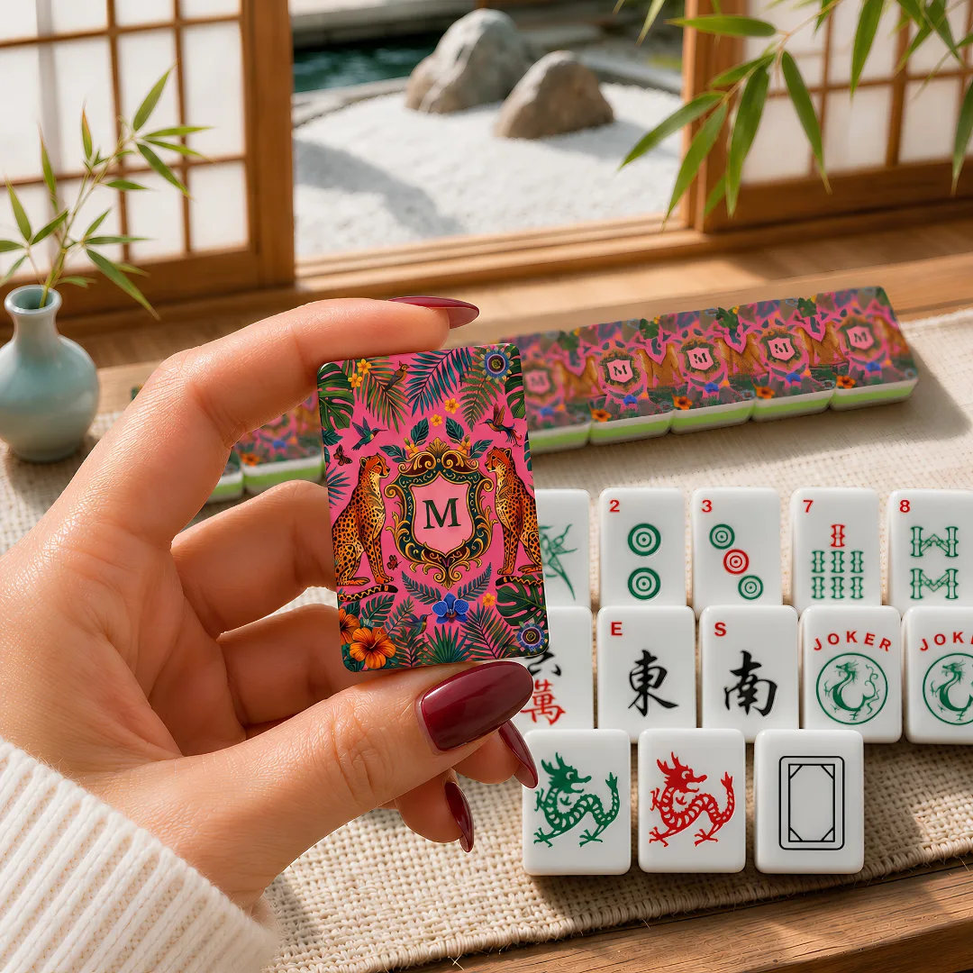 Personalized Mahjong Tiles Set, Custom Letter Printed Tiles, Unique Mahjong Gift for Her, Game Night Gift, Mahjong Lover Gift